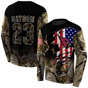 Personalized Arizona Cardinals US Flag Tree Camo AOP Sweatshirt
