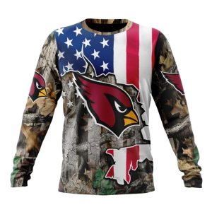 Personalized Arizona Cardinals USA Flag Camo Realtree AOP Sweatshirt