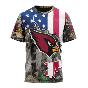 Personalized Arizona Cardinals USA Flag Camo Realtree AOP T Shirt