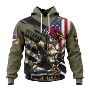 Personalized Arizona Cardinals Veterans Honor The Fallen AOP Hoodie