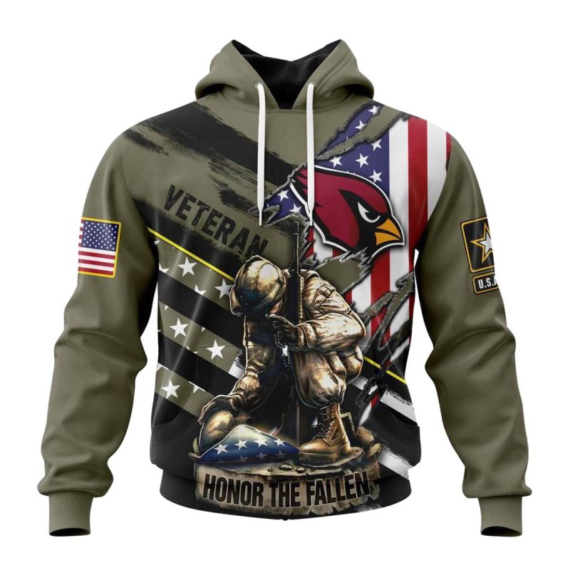 Personalized Arizona Cardinals Veterans Honor The Fallen Aop Hoodie 1