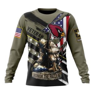Personalized Arizona Cardinals Veterans Kneeling Soldier AOP Sweatshirt