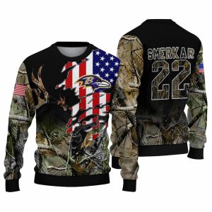 Personalized Baltimore Ravens American Flag Claw AOP Sweatshirt