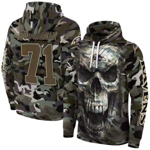 Personalized Baltimore Ravens Camo Skull AOP Hoodie