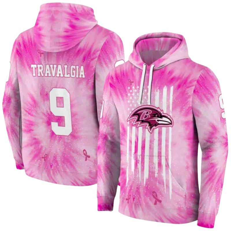 Personalized Baltimore Ravens Cancer Support Pink Aop Hoodie 1