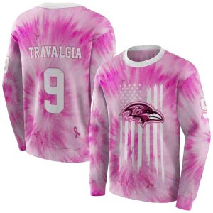 Personalized Baltimore Ravens Cancer Support Pink AOP Sweatshirt