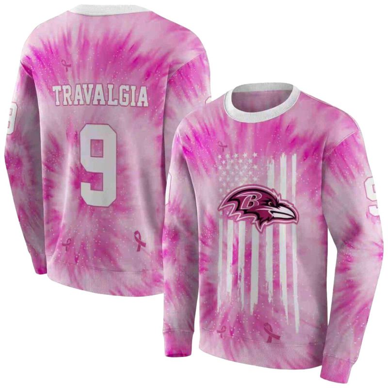 Personalized Baltimore Ravens Cancer Support Pink Aop Sweatshirt 1