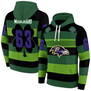 Personalized Baltimore Ravens Celtic Patterns Green AOP Hoodie