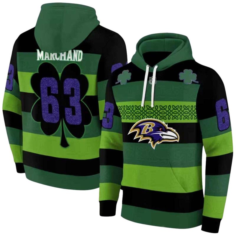 Personalized Baltimore Ravens Celtic Patterns Green Aop Hoodie 1