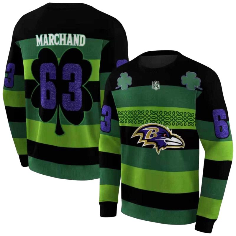Personalized Baltimore Ravens Celtic Patterns Green Aop Sweatshirt 1