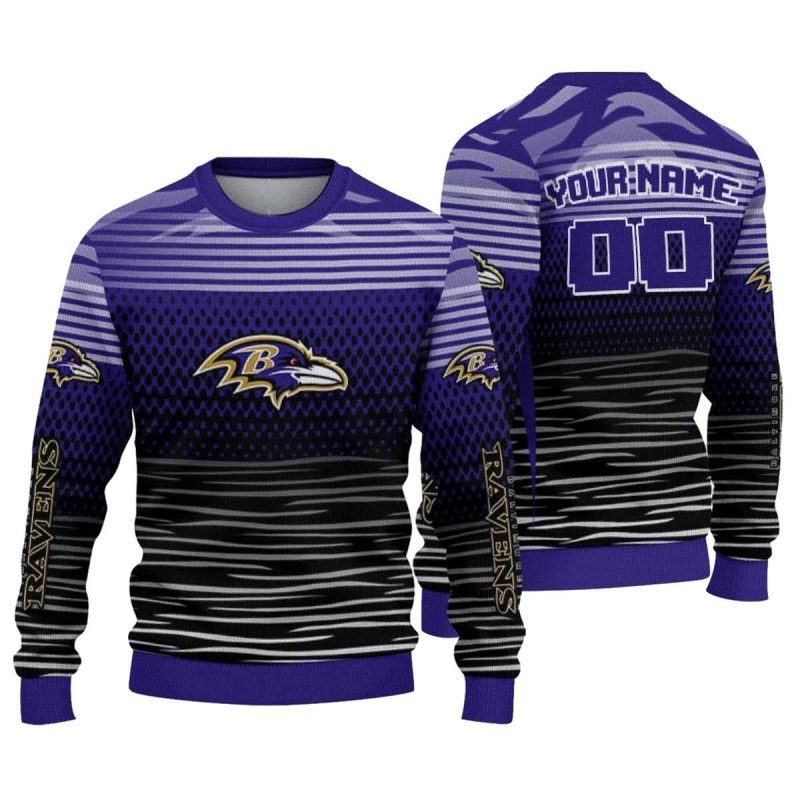 Personalized Baltimore Ravens Diamond Mesh Aop Sweatshirt 1