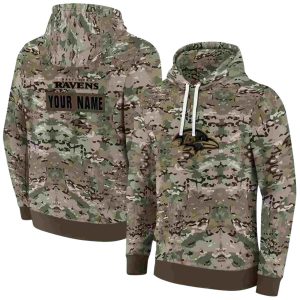 Personalized Baltimore Ravens Military Style AOP Hoodie