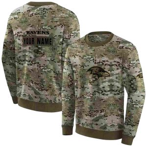 Personalized Baltimore Ravens Military Style AOP Sweatshirt