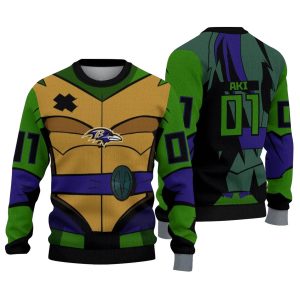 Personalized Baltimore Ravens Ninja Turtle Cosplay AOP Sweatshirt