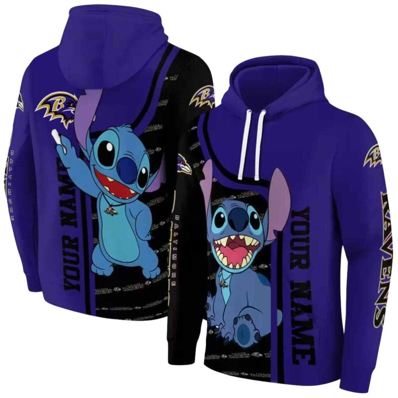 Personalized Baltimore Ravens Stitch Purple Aop Hoodie 1