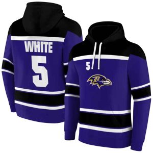 Personalized Baltimore Ravens Striped Pattern Purple AOP Hoodie
