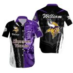 Personalized Black And Purple Warrior Minnesota Vikings Hawaiian Shirt