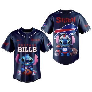 Personalized Buffalo Bills And Stitch Baseball Jersey
