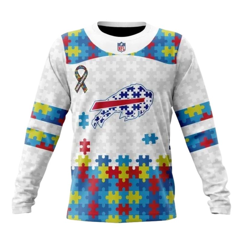 Personalized Buffalo Bills Autism Awareness White Aop Sweatshirt 1