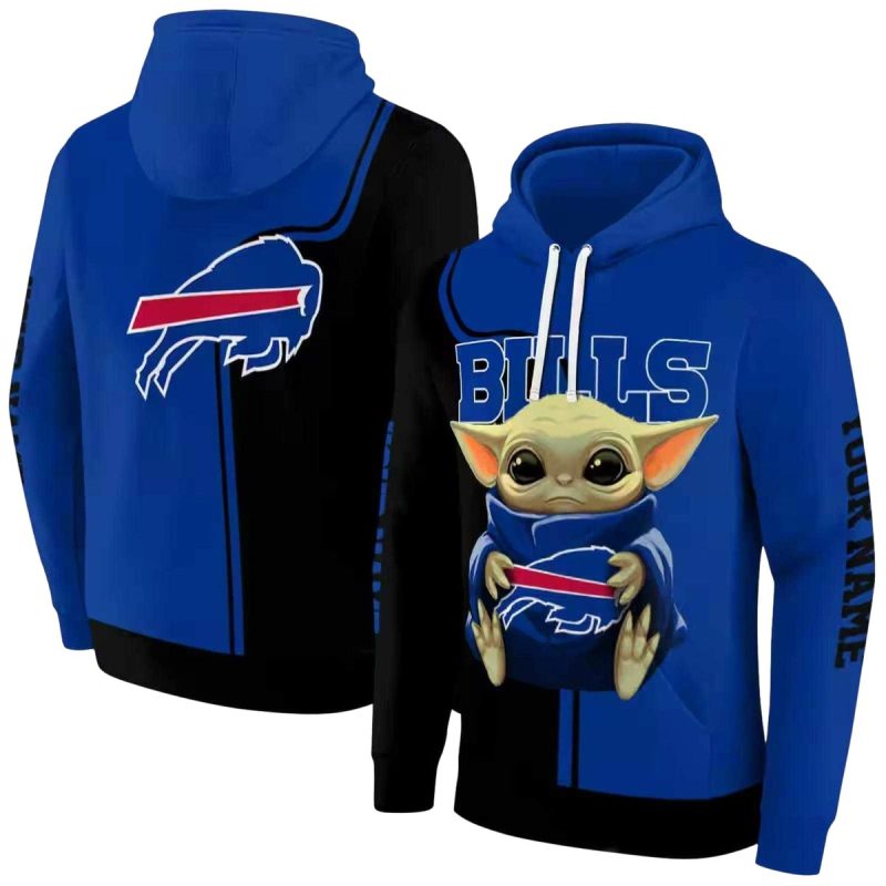 Personalized Buffalo Bills Baby Yoda Blue Black Aop Hoodie 1