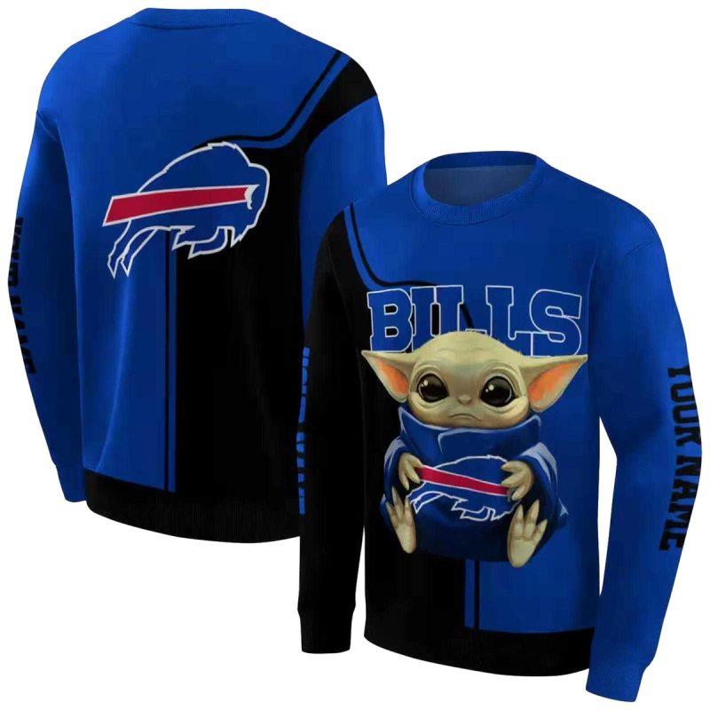 Personalized Buffalo Bills Baby Yoda Blue Black Aop Sweatshirt 1
