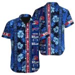 Personalized Buffalo Bills Blue Hibiscus And Helmet Logo Hawaiian Shirt