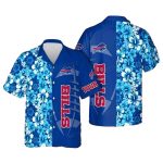 Personalized Buffalo Bills Blue Hibiscus Pattern Hawaiian Shirt