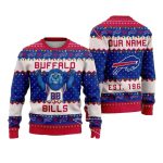 Personalized Buffalo Bills Blue Lion Holiday Spirit Ugly Sweater