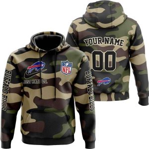 Personalized Buffalo Bills Camo Style Veteran Day AOP Hoodie