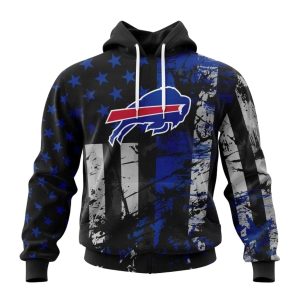Personalized Buffalo Bills Classic Grunge American Flag AOP Hoodie