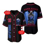 Personalized Buffalo Bills Damn Right Skull Angel Baseball Jersey