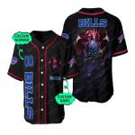 Personalized Buffalo Bills Dragon Skull Baseball Jersey