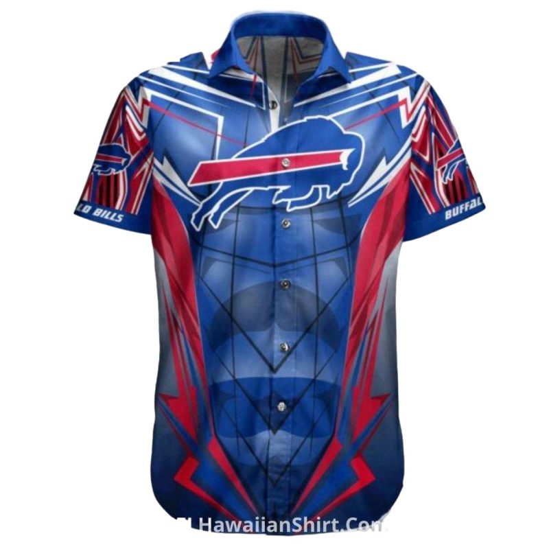Personalized Buffalo Bills Electric Blue Lightning Hawaiian Shirt 1