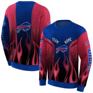 Personalized Buffalo Bills Flame Design Blue AOP Sweatshirt