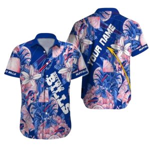 Personalized Buffalo Bills Floral Fanfare Hawaiian Shirt