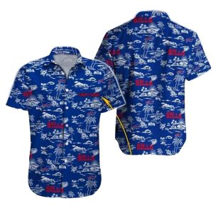 Personalized Buffalo Bills Floral Touchdown Blue Hawaiian Shirt