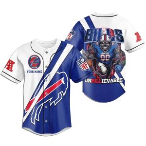Personalized Buffalo Bills Football Mascot Baseball Jersey