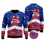 Personalized Buffalo Bills Funny Santa Claus In The Chimney Ugly Sweater