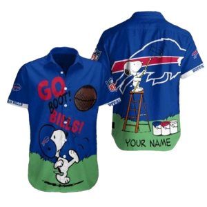 Personalized Buffalo Bills Go Bills Funny Snoopy Hawaiian Shirt