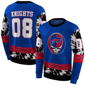 Personalized Buffalo Bills Grateful Vibes Blue AOP Sweatshirt