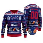 Personalized Buffalo Bills Helmet And Balls Logo Ugly Sweater