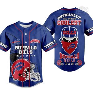 Personalized Buffalo Bills Helmet And Skull Fans Baseball Jersey