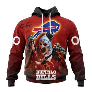 Personalized Buffalo Bills Horror Terrifier Ghoulish Halloween Day AOP Hoodie