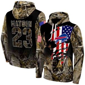 Personalized Buffalo Bills Hunting Camo AOP Hoodie