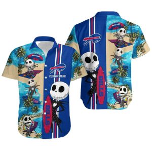 Personalized Buffalo Bills Jack Skellington Surfing Hawaiian Shirt