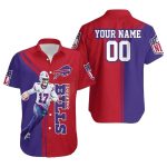 Personalized Buffalo Bills Josh Allen Red And Blue Hawaiian Shirt