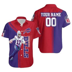 Personalized Buffalo Bills Josh Allen Red And Blue Hawaiian Shirt