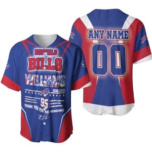 Personalized Buffalo Bills Kyle Williams 95 Thank You For The Memories Legend Signature Baseball Jersey