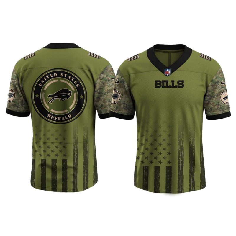 Personalized Buffalo Bills Logo And Independence Day Baseball Jersey 1