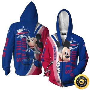 Personalized Buffalo Bills Logo And Mickey Mouse AOP Hoodie
